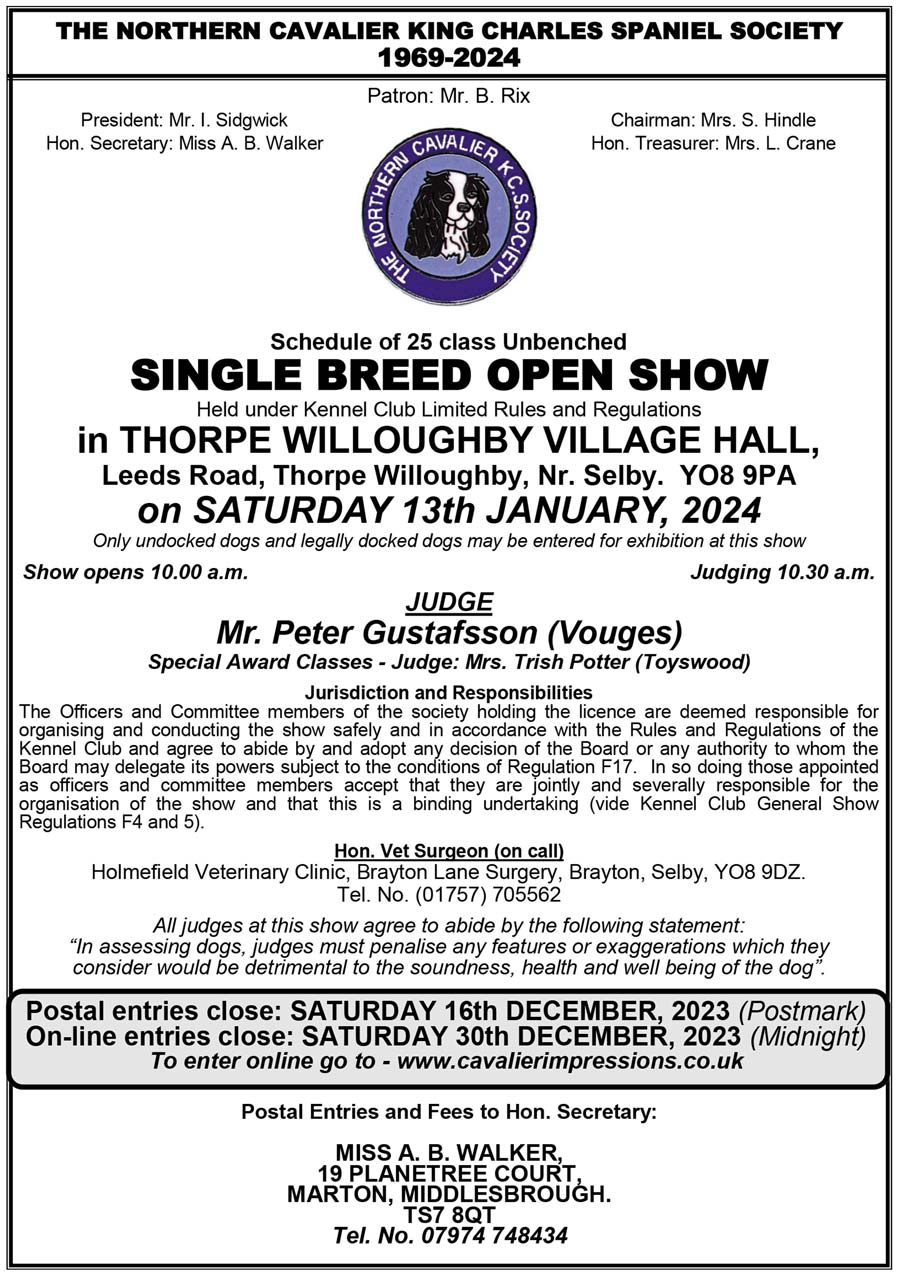 2024-01-13 Open Show Schedule cover